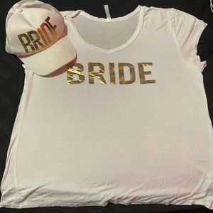 Bride shirt with matching hat